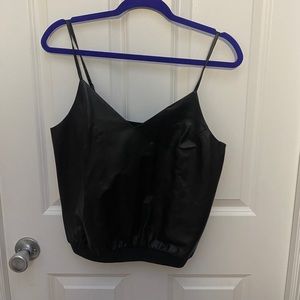 super cute black leather cami!